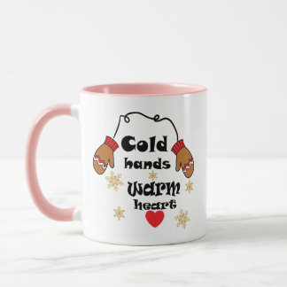 Mug Hiver Froid Mains Chaud Coeur, Cadeau de Noël