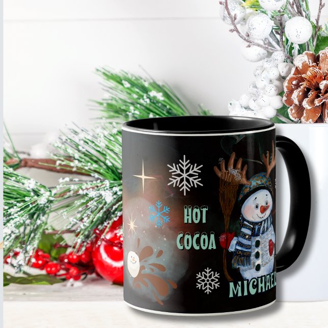 Mug Hiver Magie Enchantée bonhomme de neige Chaud caca (Winter Magic Enchanted snowman Hot Cocoa mug )