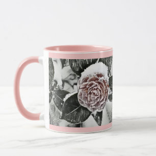 Mug Hiver, Noël, Neige, Dessin Rose Froid