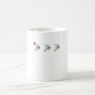 Mug Ho Ho Ho portant un chapeau de santa rouge