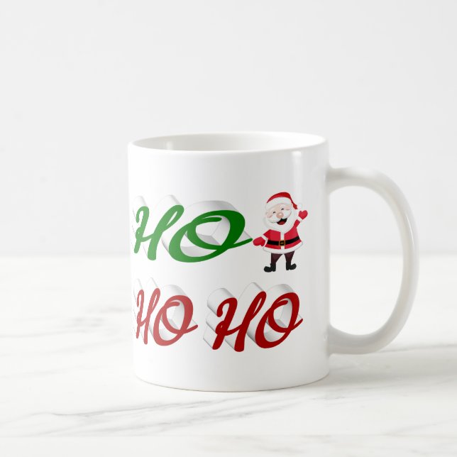 Mug Ho Ho Ho Santa Claus demi-écriture de Noël (Droite)