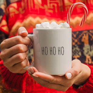 Mug Ho Ho minimaliste Noir et blanc Noël