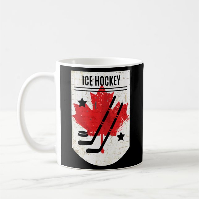 Mug Hockey Canadien Sur Glace Pour La Fête Du Canada (Gauche)