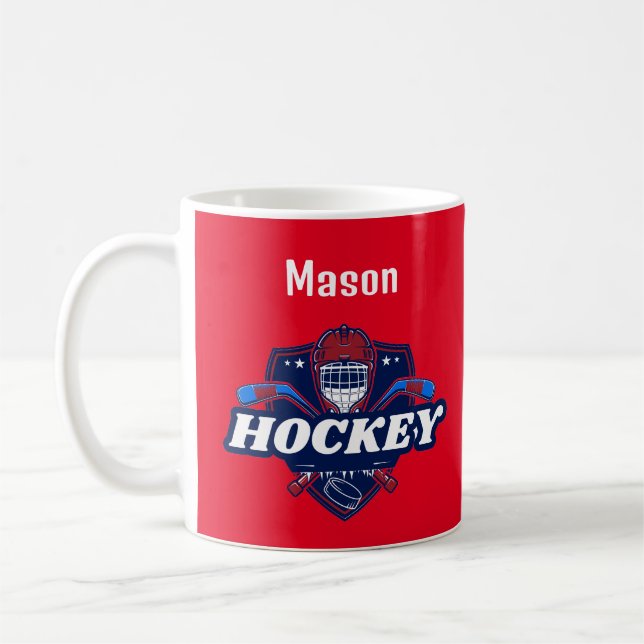 Mug Hockey Gear - Personalized -Add Name # (Left)