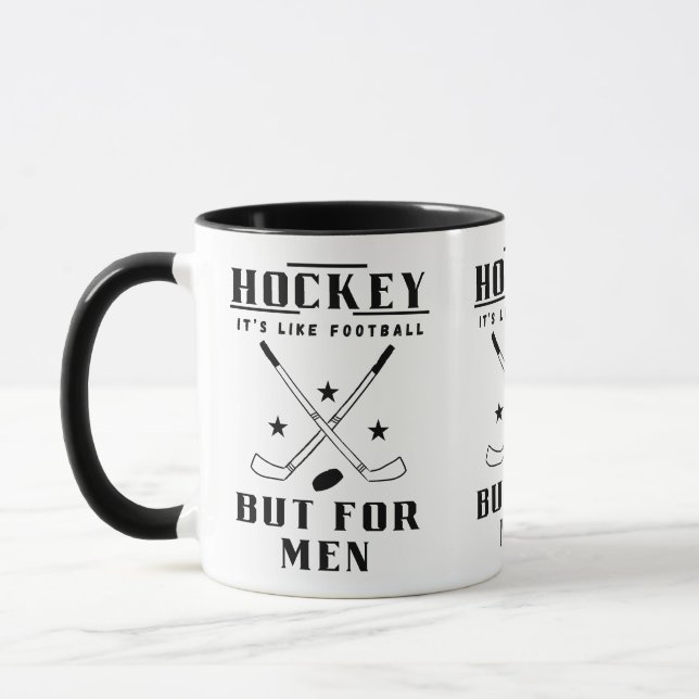Mug Hockey It’s Like Football But For Men Funny Hockey (Gauche)