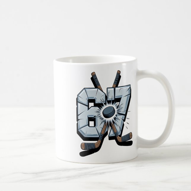 Mug Hockey Meme Six Seven 6 7 67 Hockey Meme  (Droite)