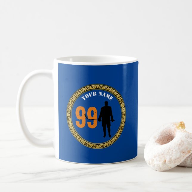 Mug Hockey Player - Add Name & Number  (With Donut)
