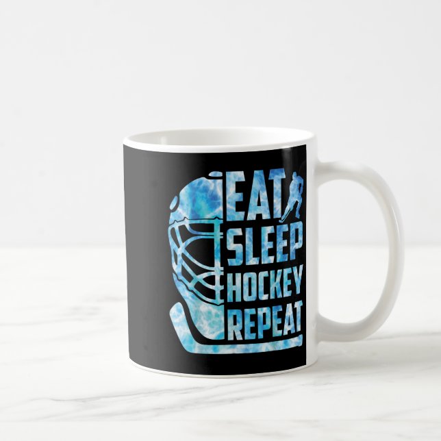 Mug Hockey sur glace Mange Dormir Hockey Répéter Drôle (Droite)