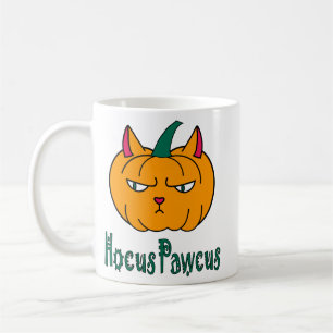 Mug Hocus pawcus Halloween citrouille ginger cat magie
