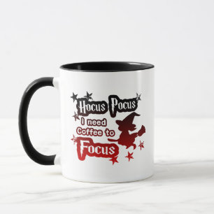 Mug Hocus Pocus Magie Focus moderne rouge et noir