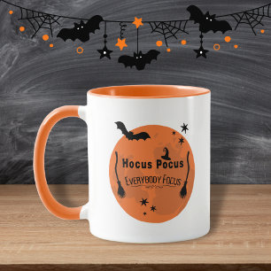 Mug Hocus Pocus Orange Enseignant Lune Halloween