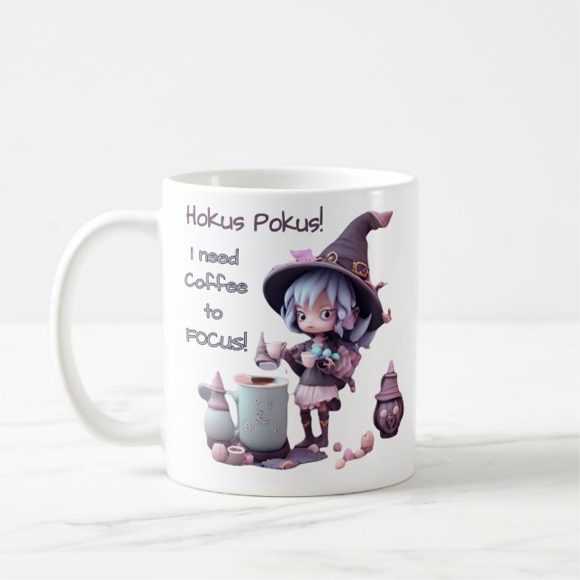 Mug Hocus Pokus J'ai besoin de café pour me concentrer (Gauche)
