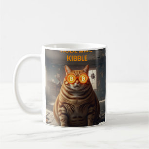 Mug HODL & Kibble : Bitcoin Baron Cat