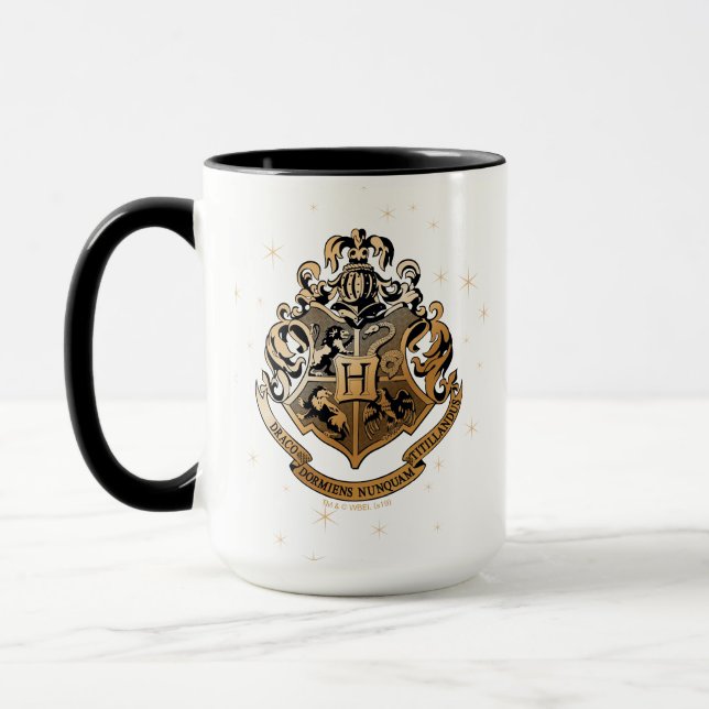 Mug HOGWARTS™ Crest doré scintillant (Gauche)
