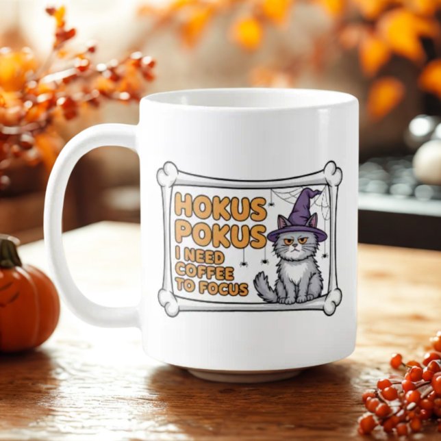 Mug Hokus Pokus J'ai besoin de café pour focaliser l'A (Créateur téléchargé)