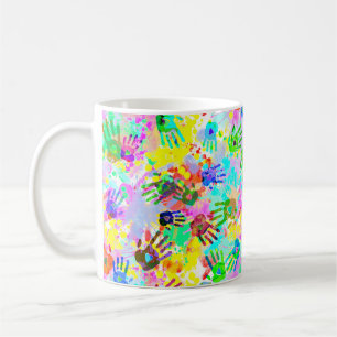 Mug holiES - mains éclaboussures colorées grunge motif