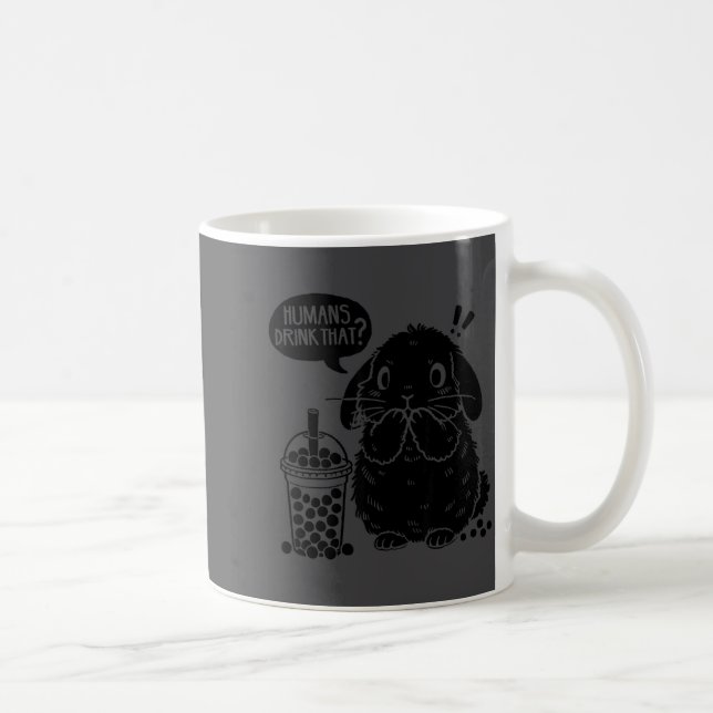 Mug Holland Lop Rabbit And Boba Tea Funny Bunny Bubble (Droite)