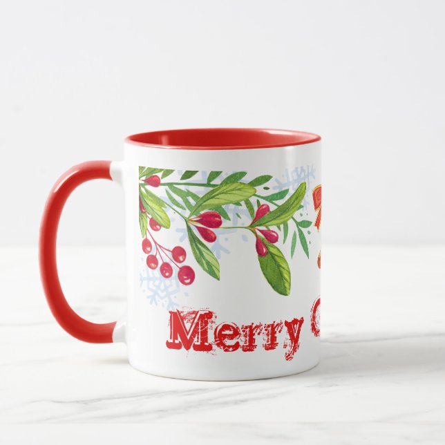 Mug Holly Branches et Joyeux Noël (Gauche)