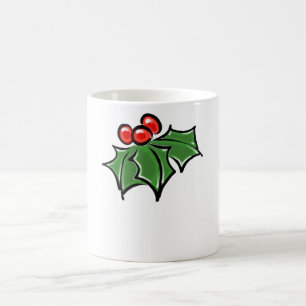 Mug Holly Feuilles, Holly baies, fun vacances botaniqu
