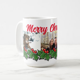 Mug Holly Feuilles, Holly Berries, couronne de Noël