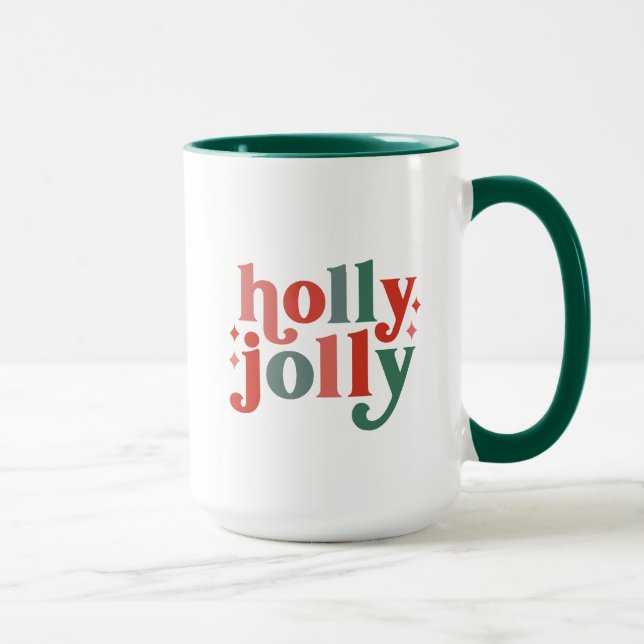 Mug Holly Jolly - Typographie des Fêtes Rétro (Droite)
