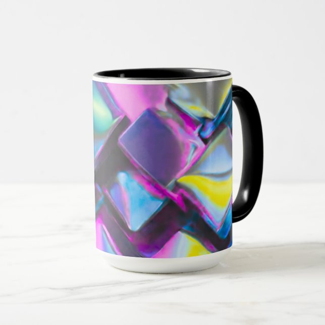 Mug Holographic Neon Glow Aesthetic  (Devant droit)