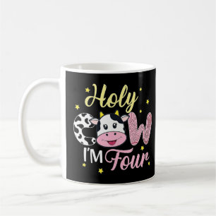 Mug Holy Cow I'm Four Cow Farm Thème Anniversaire 4 an