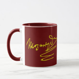 Mug HOMAGE À MOZART Gold Signature Du Compositeur Red