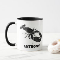 Homard noir et blanc Personnalisé