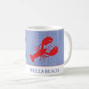 Mug Homard Texte personnalisé Rouge Blanc Bleu Contrôl