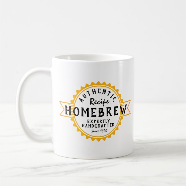 Mug Home Brew Authentic Recipe Crest (Gauche)