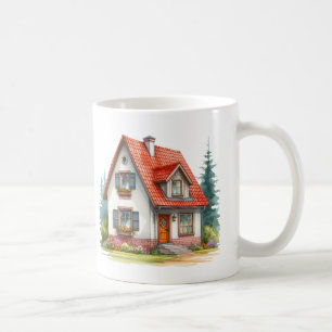 Mug Home Sweet Home Aquarelle Cottage Cute House