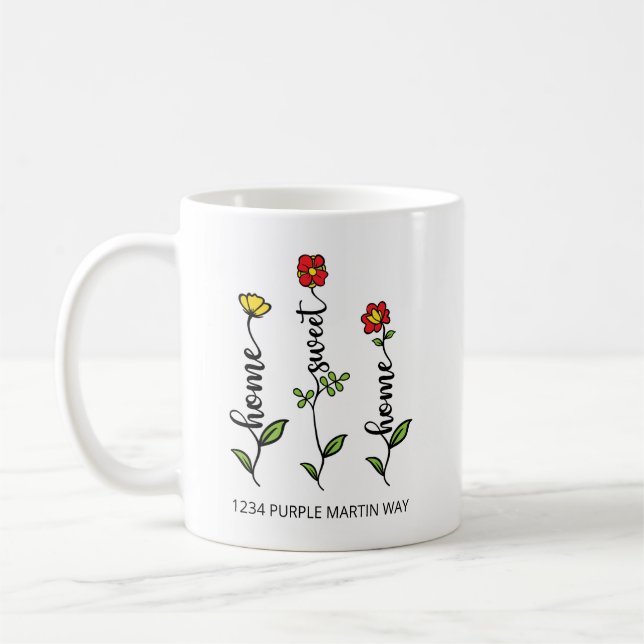 Mug Home Sweet Home Flower (Gauche)