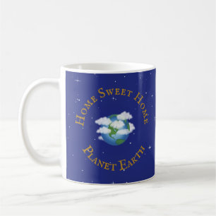 Mug "Home Sweet Home Planet Earth" Dans Des Étoiles Fl