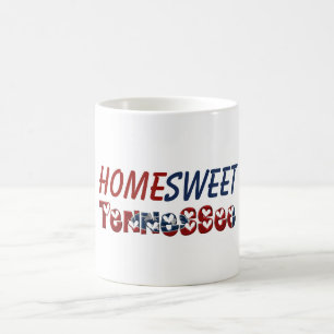 Mug Home Sweet Tennessee State Flag Typography Hearts