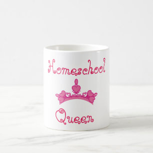 Mug Homeschool Queen rose et blanc