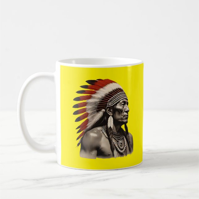 Mug Homme amérindien - Audacieux oeuvre tribale (Gauche)
