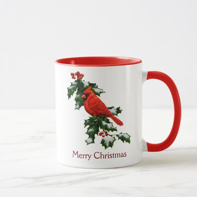 Mug Homme Cardinal du Nord et Holly (Droite)