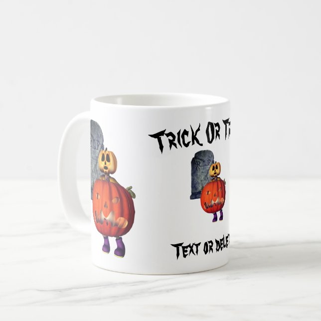 Mug Homme Citrouille mignon Tombstone Halloween Person (Devant gauche)