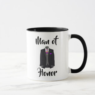 Mug Homme d'honneur Rainbow Cravate Tuxedo Mariage