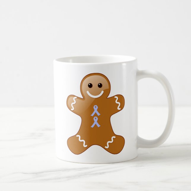Mug Homme en pain d'épices avec rubans bleu clair (Droite)