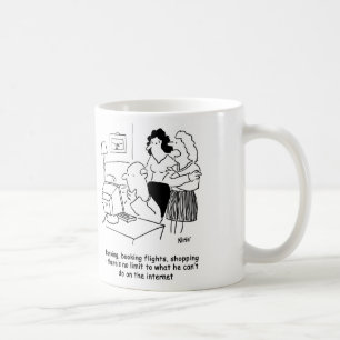 Mug Homme incompétent sur ordinateur