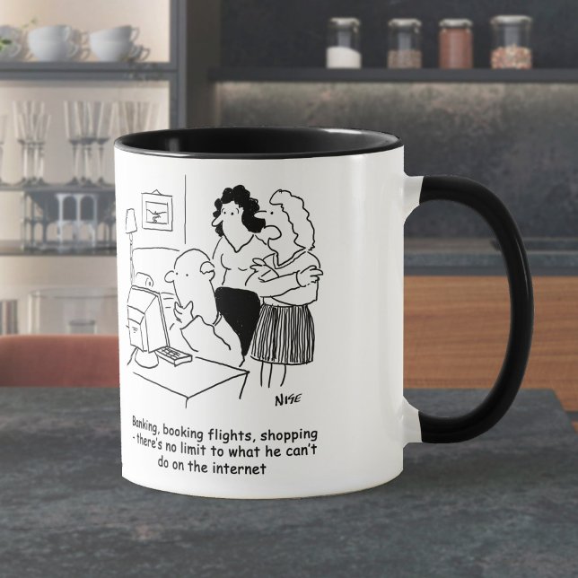 Mug Homme incompétent sur ordinateur (Créateur téléchargé)