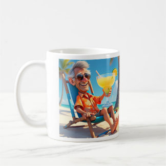 MUG " HOMME RETIRÉ À LA PLAGE "