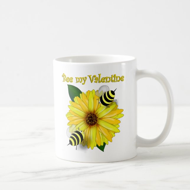 Mug Honey Bees Meeting on Yellow Flower (Droite)