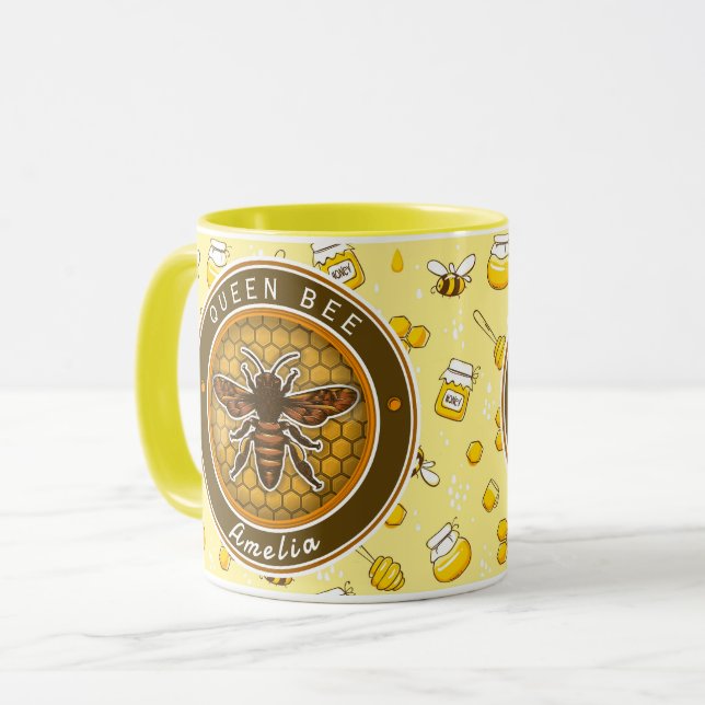 Mug Honeybee Bumblebee Queen Bee pattern Pretty gifts (Devant gauche)