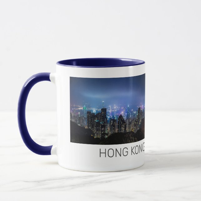 Mug Hong Kong Island Skyline Panorama Souvenir de nuit (Gauche)
