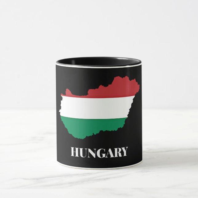Mug Hongrie, silhouette et drapeau, (Centre)