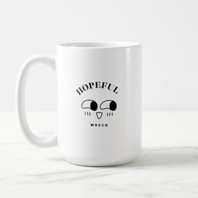 Mug Hopeful Wreck Minimalist Typography Design (Gauche)