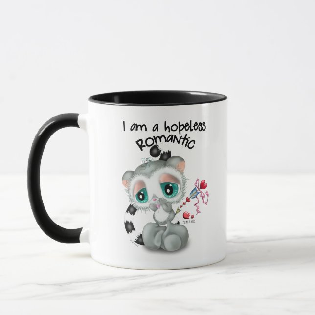 Mug Hopeless romantic adorable Lemur - hand-drawn (Gauche)